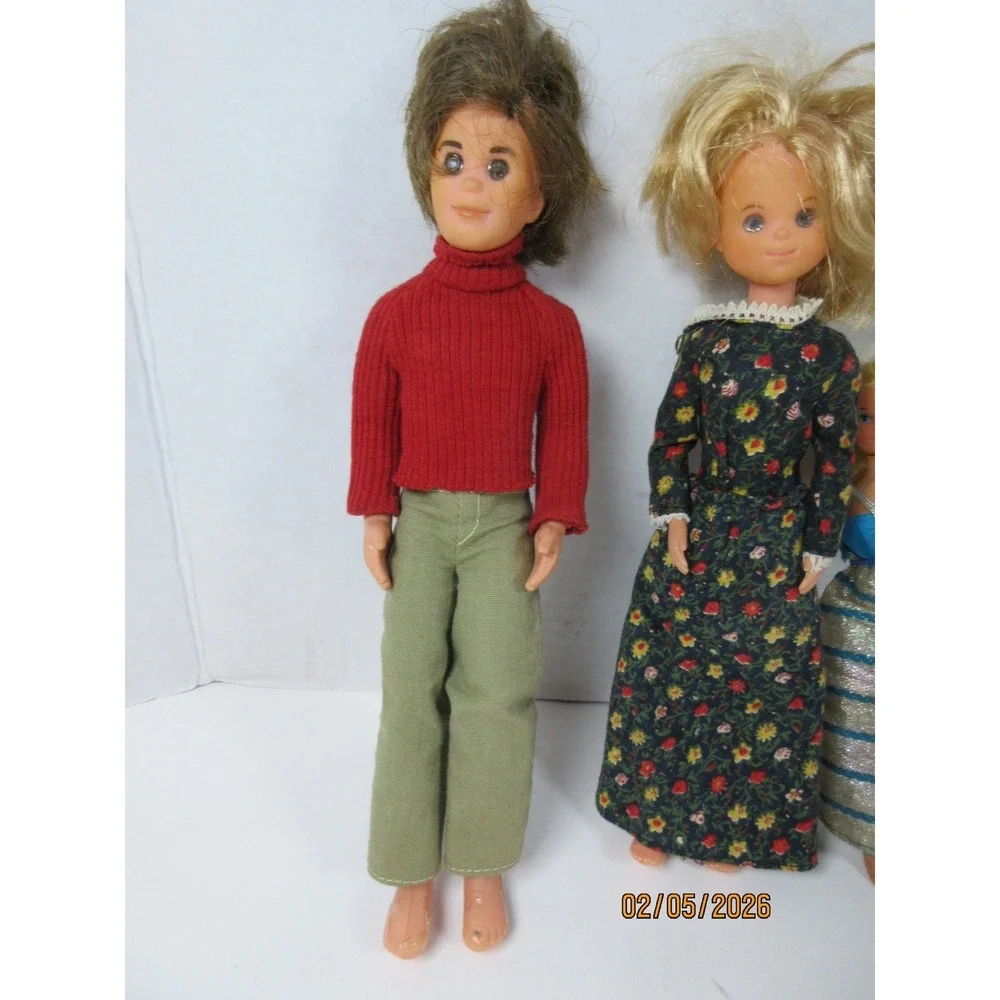 Vintage Mattel Sunshine Family Dolls Lot 1973 1970 Male Female Chris Tutti
